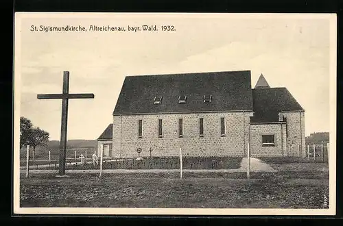 AK Altreichenau /Bay., St. Sigismundkirche mit Kirchhof