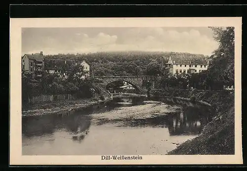 AK Dill-Weissenstein, Flusspartie mit Brücke