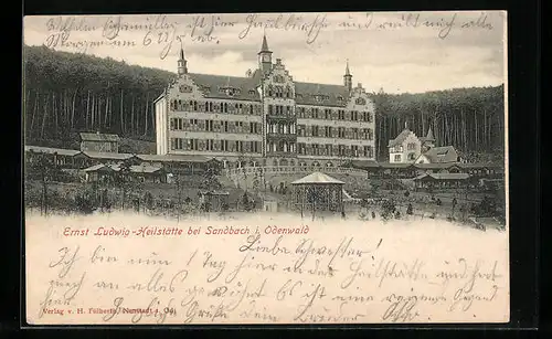 AK Sandbach /Odenwald, Ernst Ludwig-Heilstätte mit Parkanlagen