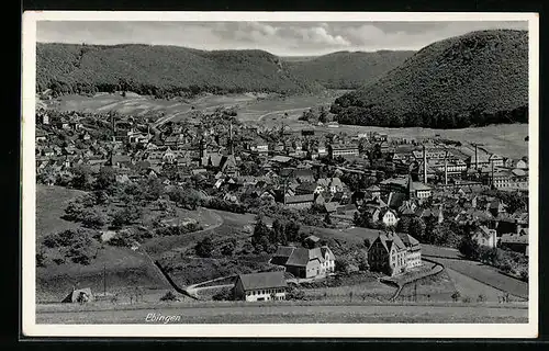 AK Ebingen, Gesamtansicht mit Umgebung aus der Vogelschau