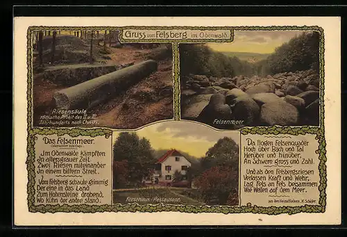 AK Lautertal, Felsenmeer, Restaurant Forsthaus, Riesensäule