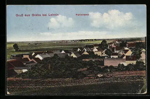 AK Grebs b. Lehnin, Panorama des Ortes