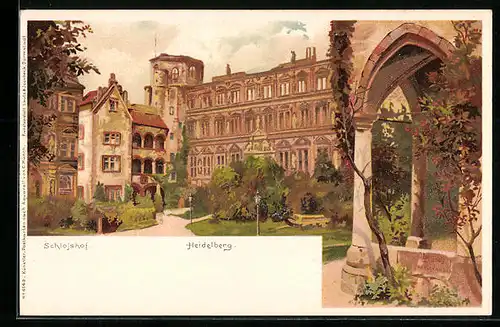Künstler-AK Carl Münch: Heidelberg, Schlosshof