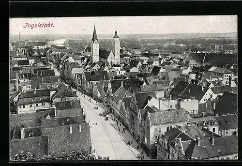 AK Ingolstadt, Ortsansicht aus der Vogelschau