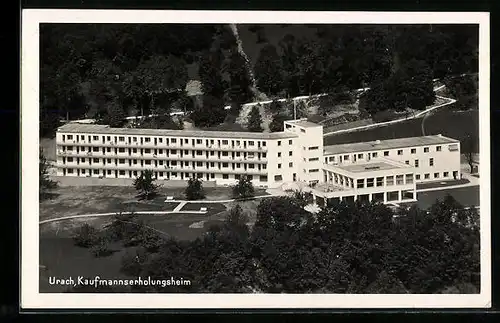 AK Urach, Kaufmannserholungsheim aus der Vogelschau