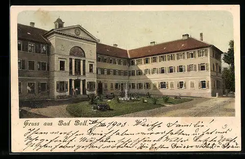 AK Bad Boll, Anlage mit Springbrunnen