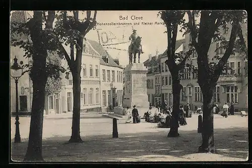 AK Bad Cleve, Hohenzollernbrunnen und Kleiner Markt