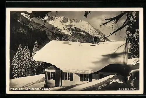 AK Konstanz, Skihütte des III. Bat. J. R. 14, Haus der Konstanzer Jäger