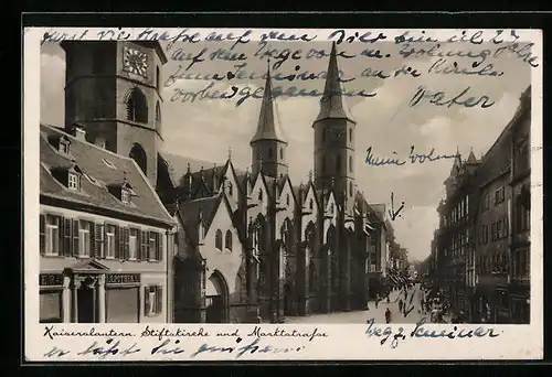 AK Kaiserslautern, Marktstrasse mit Stiftskirche