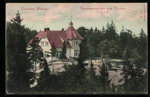 AK Oybin, Restauration Gasthaus auf dem Töpfer