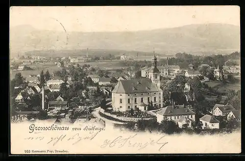AK Grossschönau, Ortsansicht vom Hutberge