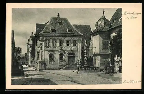 AK Frickenhausen a. M., Platz mit Rathaus