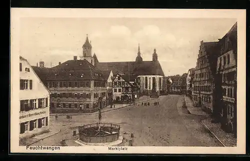 AK Feuchtwangen, Marktplatz aus der Vogelschau