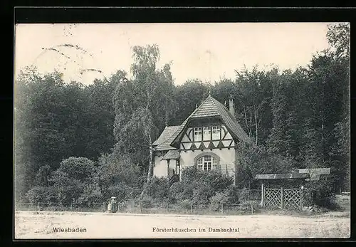 AK Wiesbaden, Forsterhäuschen im Dambachtal