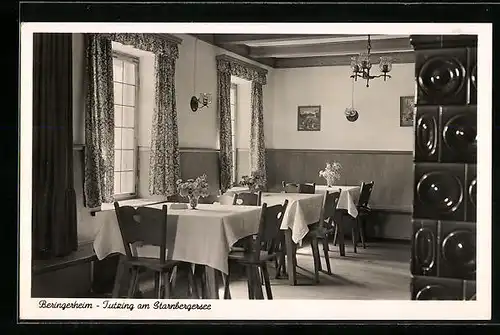AK Tutzing a. Starnberger See, Beringerheim, Speisesaal