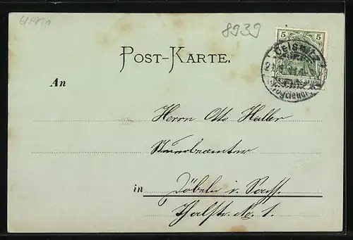Mondschein-AK Wörishofen, Blick zum Kneippianum