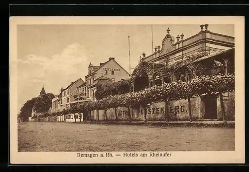 AK Remagen a. Rh., Hotels am Rheinufer