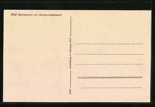 AK Kiel, Gymnasium mit Bismarckdenkmal