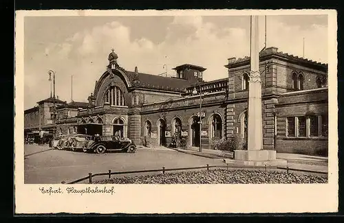 AK Erfurt, Blick zum Hauptbahnhof