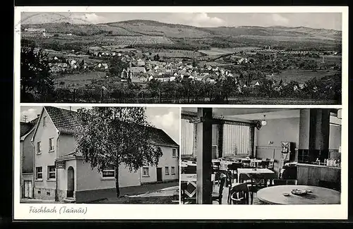 AK Fischbach i. Taunus, Ortsansicht aus der Vogelschau, Gasthaus zum Bayrischen Hof