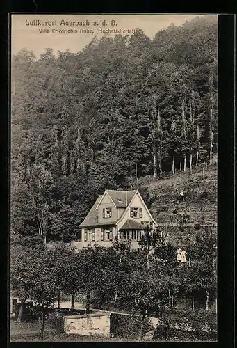 AK Auerbach a. d. B., Villa Friedrich`s Ruhe (Hochstädtertal)