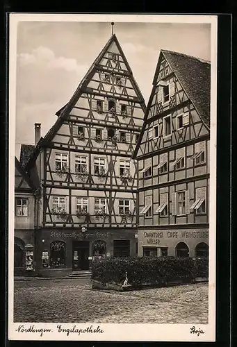 AK Nördlingen, Café Müller & Engelapotheke