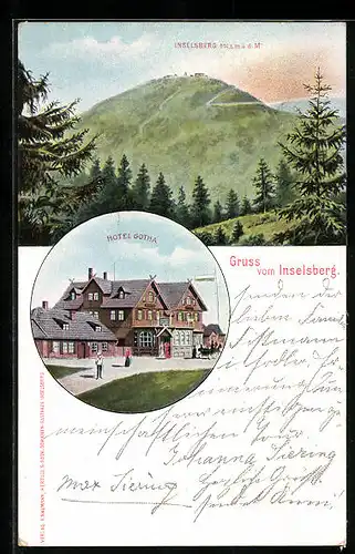 AK Inselsberg, Totalansicht und Hotel Gotha