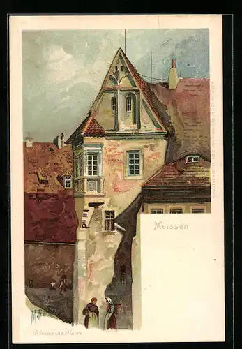 Lithographie Meissen, Afranische Pfarre