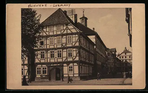 AK Eschwege, Altes Rathaus, Fachwerkbau