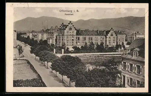 AK Offenburg i. B., Ansicht der Kasernen