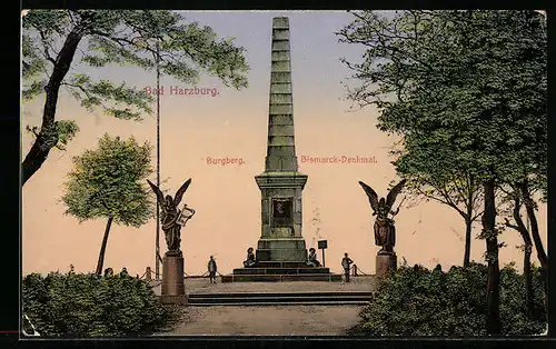 AK Bad Harzburg, Burgberg mit Bismarck-Denkmal