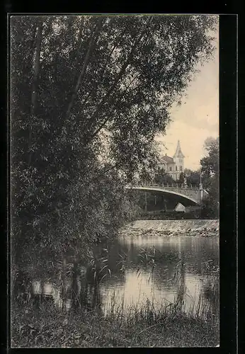 AK Schärding, Partie an der Prambrücke