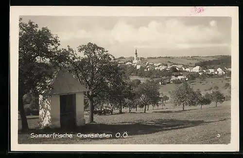 AK Gramastetten, Gesamtansicht mit Weiden und Kirche