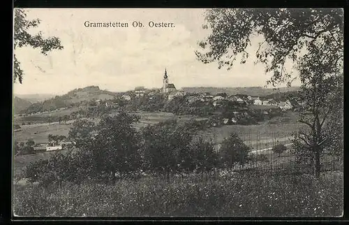 AK Gramastetten, Totalansicht mit Kirche