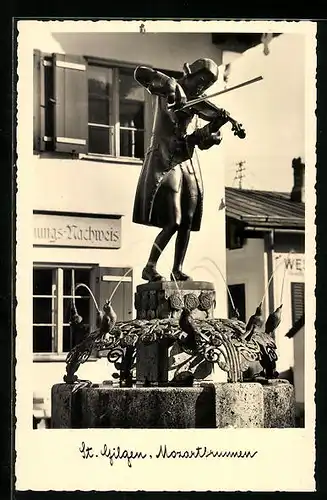 AK St. Gilgen, Mozartbrunnen, Detailansicht