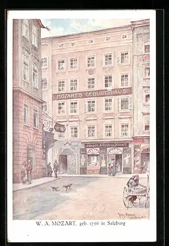 Künstler-AK Salzburg, Mozarts Geburtshaus