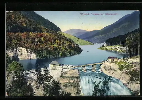 AK Puch /Wiestal, Stausee mit Staumauer