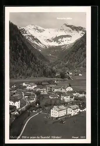 AK Mallnitz, Ortsansicht gegen das Tauerntal