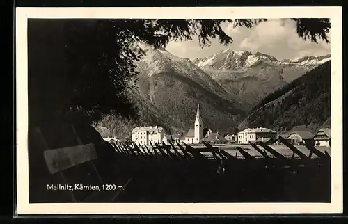 AK Mallnitz, Ortspartie mit Kirche