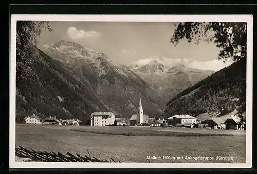 AK Mallnitz, Teilansicht mit Ankogelgruppe