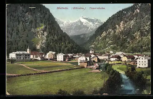 AK Mallnitz /Tauernbahn, Teilansicht mit Kirche