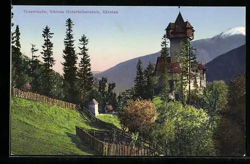 AK Obervellach /Tauernbahn, Schloss Unterfalkenstein