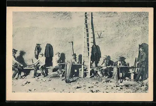 AK Weiliczka, Rast bei der Arbeit, Bergbau