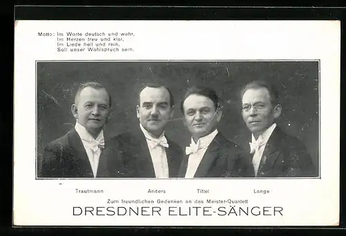 AK Dresdner Elite-Sänger, Meister-Quartett