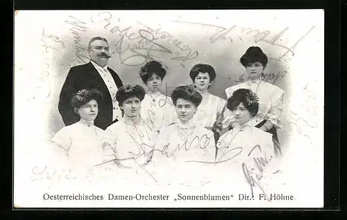 AK Oesterreichisches Damenorchester Sonnenblumen, Dir. F. Höhne