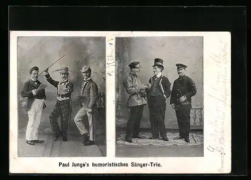 AK Paul Junge`s humoristisches Sänger-Trio, Komiker