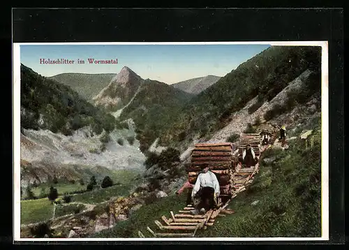 AK Holzschlitter im Wormsatal
