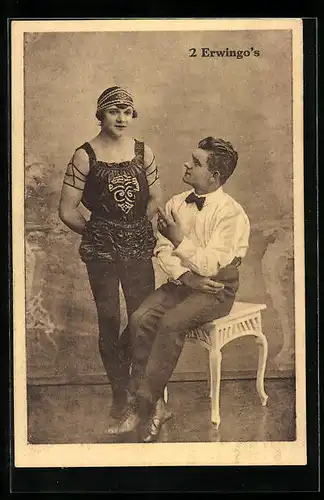 AK 2 Erwingo`s, Variete-Künstler