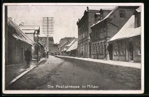AK Mitau, Blick in die Poststrasse