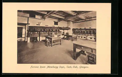 AK Glasgow, Furnace Room Metallurgy Dept., Tech. Coll.